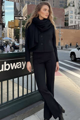 Pantalón flare elástico cintura