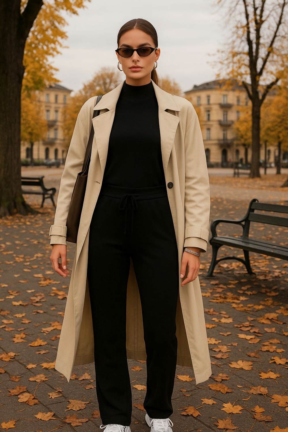 Pantalón de punto, fit flare, cintura media con pretina elástica y jareta frontal ajustable.