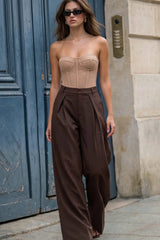 Pantalón pierna ancha pinzas