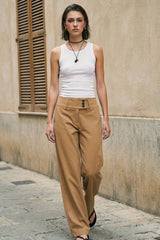 Pantalón pretina ancha cruzada