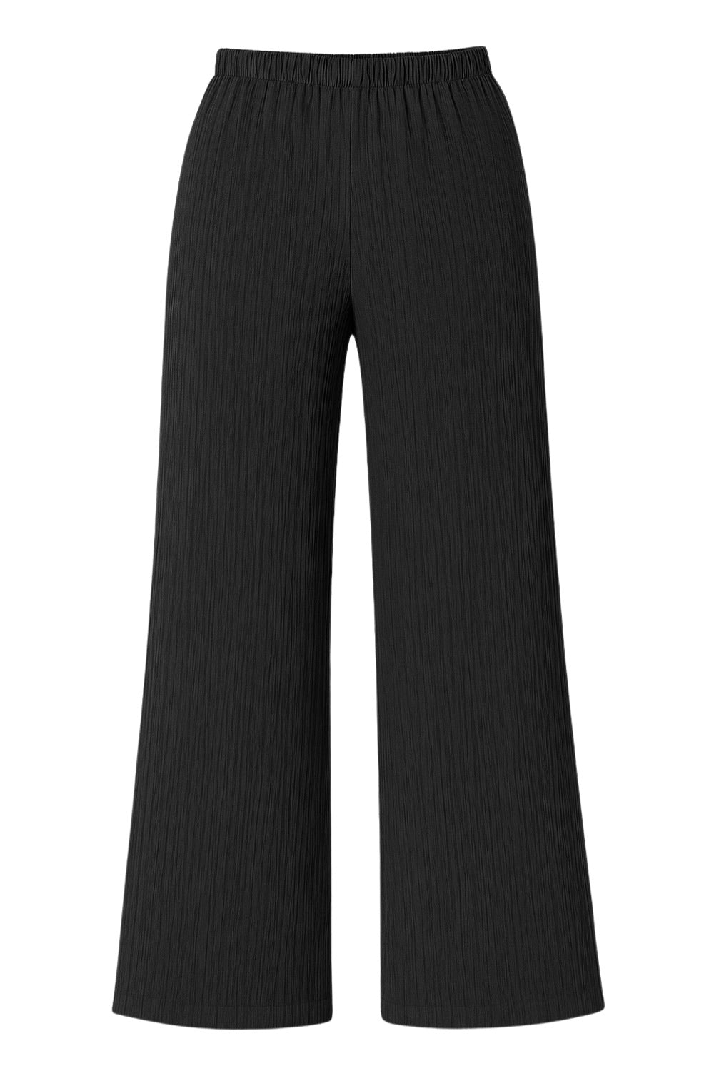 Pantalón de fit fluido, bolsillos delanteros, cintura media con pretina elástica y jareta frontal ajustable.
