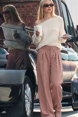 Double-pleated dress pants