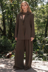 Pantalón wide leg de cintura alta