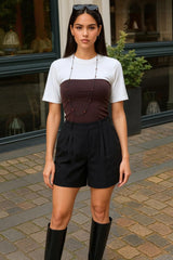 Short vestir pinza doble
