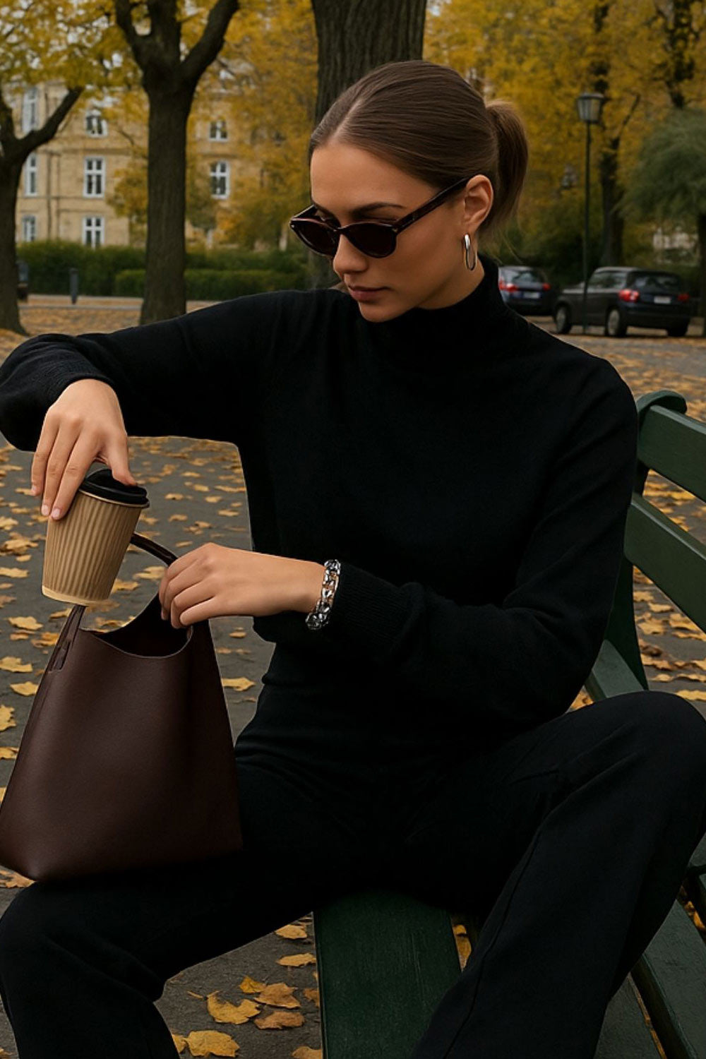 Jersey de punto, cuello alto con rib en borde, manga larga y fit recto.