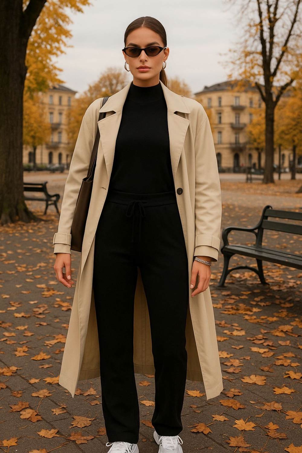 Jersey de punto, cuello alto con rib en borde, manga larga y fit recto.