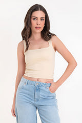 Basic square neck fitted top