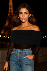 Top Betty mesh plisado