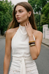 Alexia fluid-neck halter top