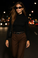 Ribbed long-sleeve top