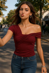 Top Jane escote asimétrico