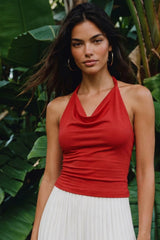 Top Kamala cuello halter fluido