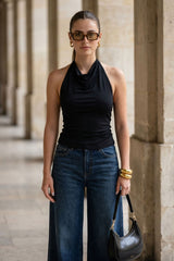 Top Kamala cuello halter fluido