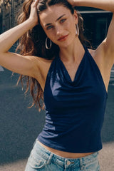 Top Kamala cuello halter fluido