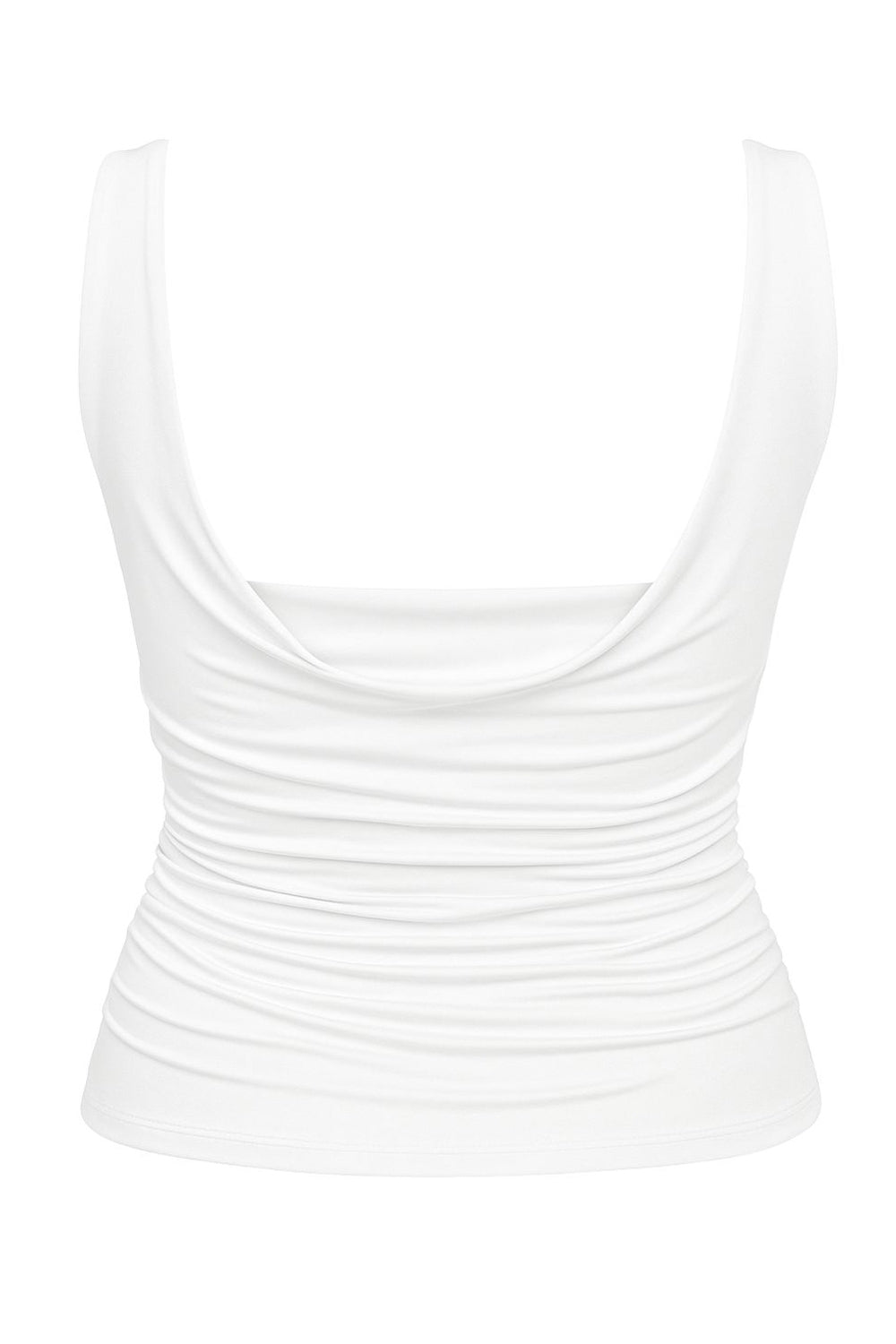 Top de fit ajustado, tirantes, escote fluido frontal y en espalda.