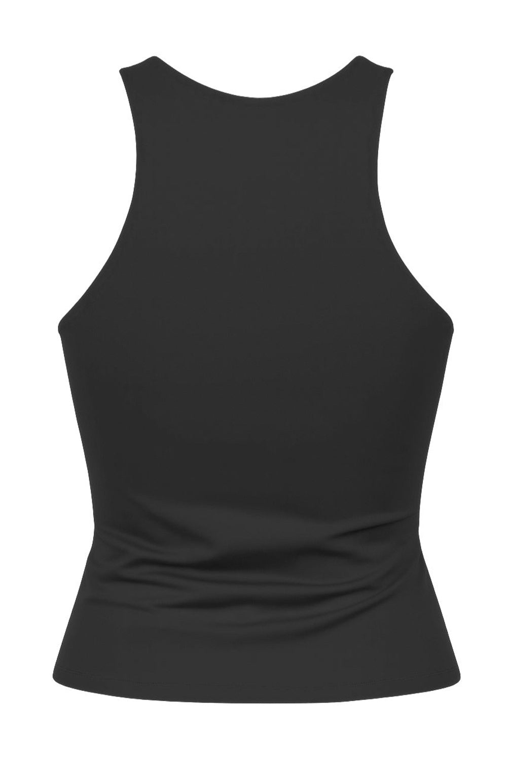 Top básico satinado de fit ajustado, sin mangas y cuello redondo.