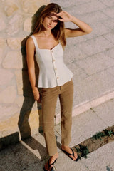 Top peplum botones