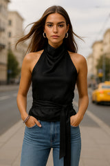 Top Sienna satinado halter