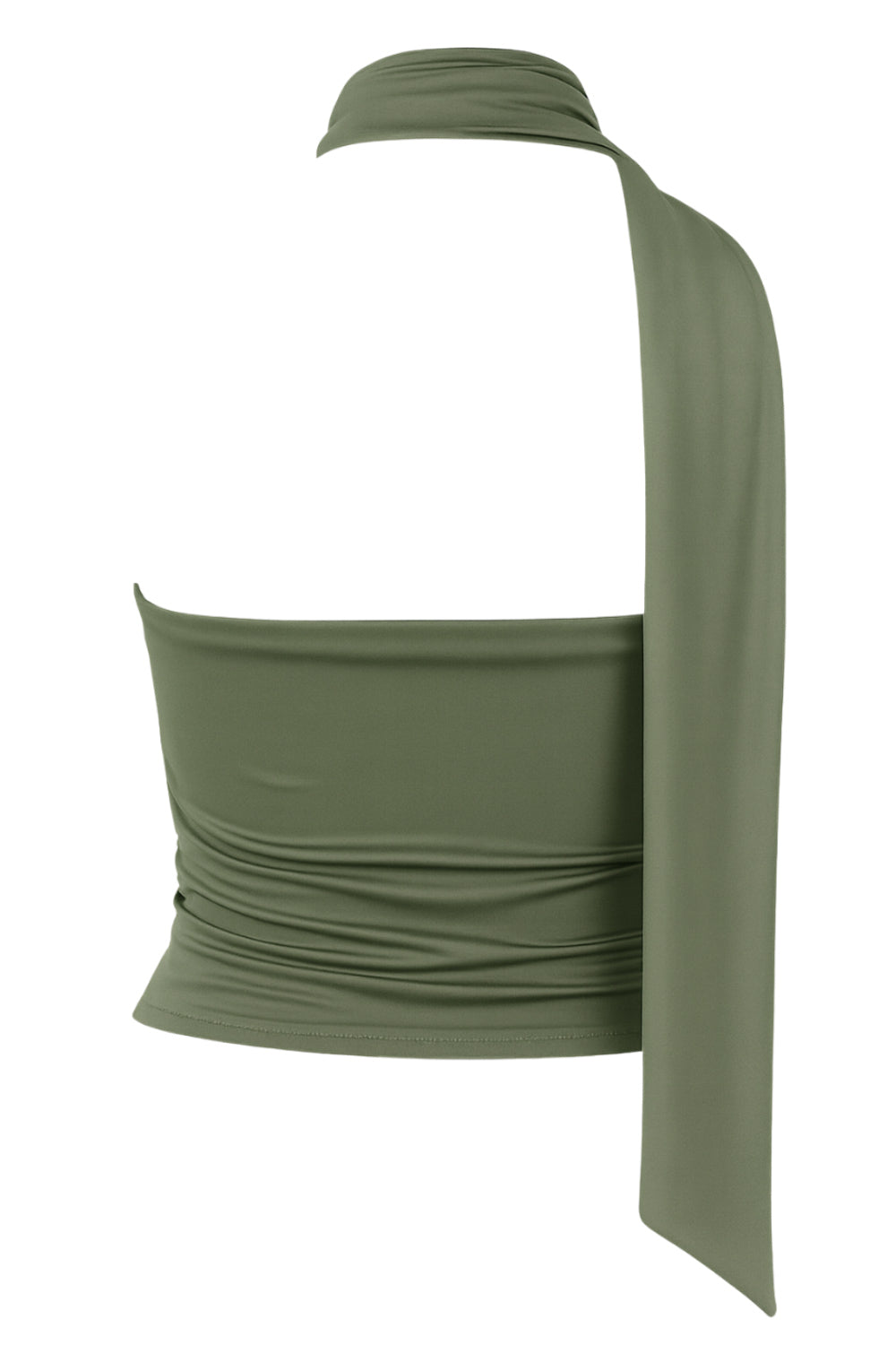 Top tubo de fit ajustado, escote recto, plisados en costados y detalle lateral de choker cruzado.&nbsp;