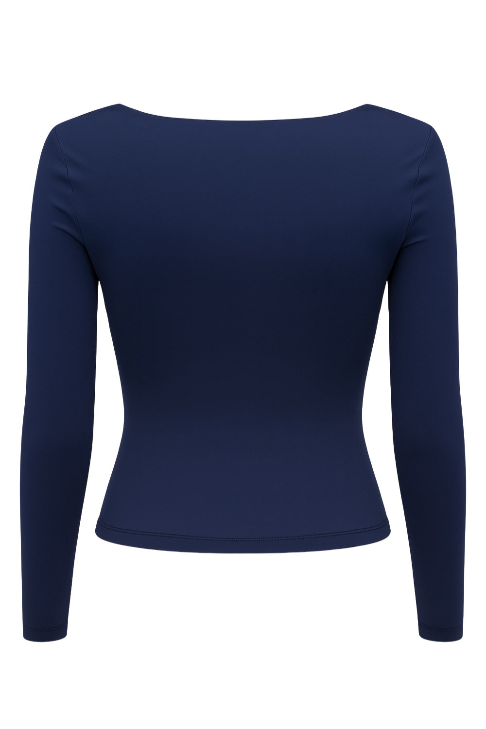 Top básico de escote cuadrado, manga larga y fit ajustado.