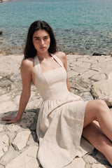 Vestido halter midi