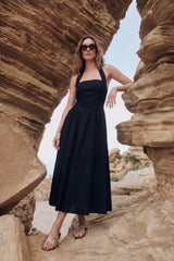 A-line halter mini dress