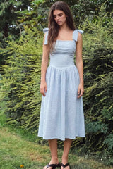 Vestido midi de cuadros