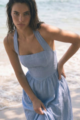 Vestido midi halter
