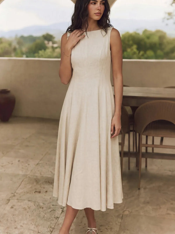 Vestido midi lino