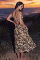 Vestido midi tirantes estampado